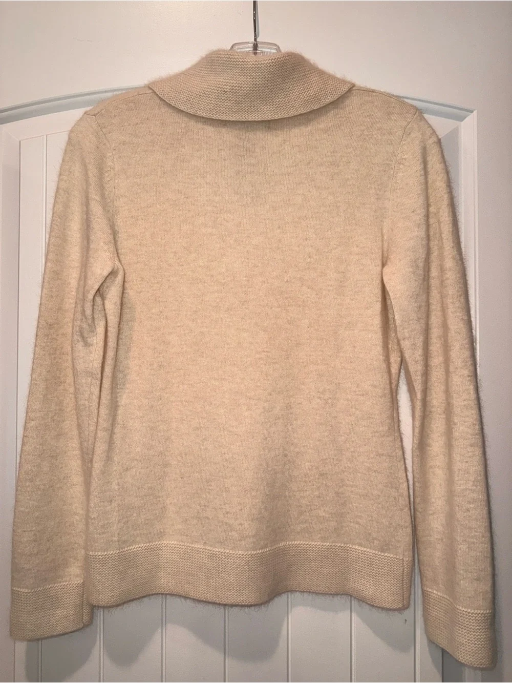 Fenn Wright Manson Cream Shawl-Collar Turtleneck Sweater